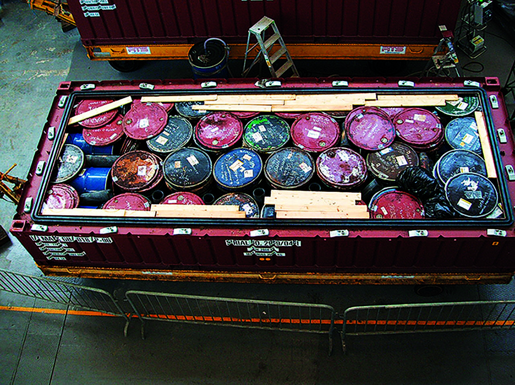 Supercompacted waste destined for disposal